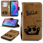 Case Xiaomi Mi A2 Lite #เคสฝาพับหนัง PU พิมพ์ลาย Hello Panda Leather Wallet