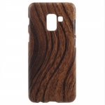 เคส Samsung Galaxy A8 Plus (2018) #เคสฝาหลังพลาสติกแข็งเคลือบหนัง PU ที่มีลวดลาย