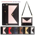 เคส Samsung Galaxy Tab S6 Lite 10.4 SM-P610 SM-P615 SM-P617 #เคสฝาพับหนัง PU รูปแบบซองจดหมายสีประกบมีที่เก็บปากกาและสวมนิ้ว Color Splicing Envelop Style Wallet Leather Case with Pen Pouch
