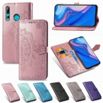 Case Huawei Y9 Prime 2019 #เคสฝาพับหนัง PU ผิวลายนูน Embossed Mandala Flower Leather Wallet