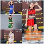 ชุดเต้นเด็กหญิง เสื้อกล้ามกับกางเกงกระโปรง ปักเลื่อม