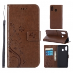 Case Samsung Galaxy A30 / A20 #เคสฝาพับลายผีเสื้อดอกไม้สีสันสดใส