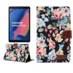 Case Samsung Galaxy Tab A 8 (2019) with S Pen P200 P205 #เคสฝาพับแบบกระเป๋าสตางค์หนัง PU ผิวผ้าลายดอกไม้ Flower Cloth Skin PU Leather Wallet