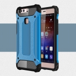 เคส Huawei P9 Plus #เคสฝาหลังกันกระแทก Armor Case Plastic + TPU - สีฟ้า / สินค้าพร้อมส่ง