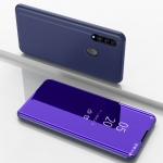 เคส Samsung Galaxy A20s #เคสฝาพับปกโปร่งแสงผิวเงา Electroplating Mirror Surface Window View