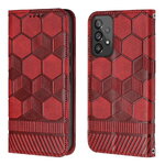 เคส Samsung Galaxy A13 4G #เคสฝาพับหนัง PU ฝาดูดซับแม่เหล็กลายเรขาคณิตมีช่องใส่บัตรแบบกระเป๋าสตางค์