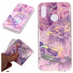 Case Huawei P20 Lite/Nova 3e #เคสฝาหลังนิ่ม IMD TPU พิมพ์ลาย Marble Pattern Electroplated