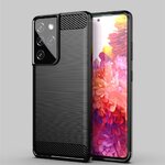 เคส Galaxy S21 Ultra 5G #เคสคาร์บอนไฟเบอร์ ผิวขัดแปรง Brushered TPU Back Case