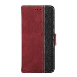 เคส Samsung Galaxy A33 5G#เคสฝาพับหนัง PU มีแถบปิดแม่เหล็กสีทูโทนสไตล์กระเป๋าสตางค์