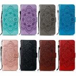 Case Samsung Galaxy M21 #เคสฝาพับหนัง PU ปั้มลาย Imprint Mandala Flower