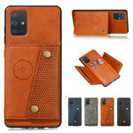 เคส Samsung Galaxy A31 #เคสแบบฝาหลัง TPU เคลือบหนัง PU มีที่เก็บบัตร PU Leather Coated TPU Card Holder Magnetic Kickstand