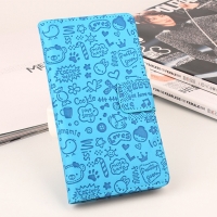 Case Samsung Galaxy J7 Pro #เคสฝาพับลายการ์ตูน Graffiti สีสันสวยงามลายน่ารักๆ สีฟ้า
