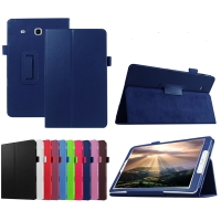 Case Samsung Galaxy Tab A 7.0 T280 T285 #เคสฝาพับหนัง PU ผิวลิ้นจี่ สินค้าดีราคาถูก สีน้ำเงิน