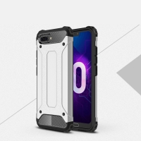 Case Honor 10 #เคสฝาหลังเกราะป้องกัน ไฮบริด พลาสติก+TPU สีเงิน