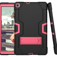 Case Samsung Galaxy Tab A 10.1 (2019) SM-T510 SM-T515 #เคสฝาหลังกันกระแทก Kickstand PC Silicone Armour Defender สี Rose / Black
