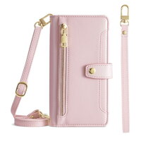 เคส Samsung Galaxy A25 5G #เคสฝาพับหนัง PU แบบกระเป๋าสตางค์ Zipper Wallet Leather Flip Case สีชมพู