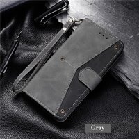 เคส Xiaomi Mi 10T Pro Wallet #เคสฝาพับหนัง PU Splicing Stitching Stand Skin-touch Leather สีเทา