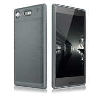 Case Sony Xperia XZ1 IVSO Gentry Series #เคสฝาหลัง TPU ลายผิเคลือบหนัง PU คุณภาพดีราคาถูก สีเทา