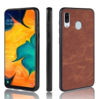 เคส Samsung Galaxy A30 #เคสฝาหลัง TPU เคลือบผิวด้วยหนัง PU สีน้ำตาล