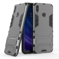 เคส Huawei Y9 (2019) #เคสฝาหลังพลาสติก ไฮบริด TPU + Kickstand สีสันสวยงามทันสมัย สีเทา