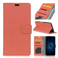 เคส Asus Zenfone 4 Selfie Pro ZD552KL #เคสหนัง PU สไตล์กระเป๋าสตางค์ลายถักทอสีน้ำตาล