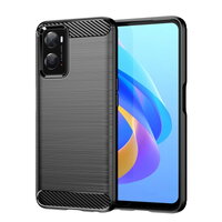 เคส OPPO A76 #เคสฝาหลังผิวแปรงคาร์บอนไฟเบอร์ Brushered TPU Back Case สีดำ