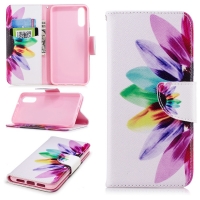 เคส Huawei P20 #เคสฝาพับกระเป๋าสตางค์หนัง PU พิมพ์ลายสวยสวยงามน่ารักๆ ลาย Colorful Petals
