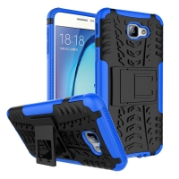 เคส Samsung Galaxy J5 Prime #เคสฝาหลังกันลื่น Cool Tyre Pattern Kickstand (PC + TPU) สวยงามทันสมัย สีน้ำเงิน