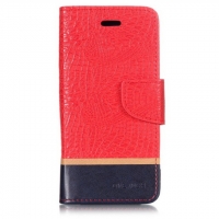Case Huawei P20 Lite / Nova 3e #เคสฝาพับหนัง PU ผิวหนังจระเข้ Crocodile Texture Splicing PU Leather สีแดง