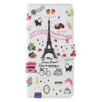 เคส Mate 10 pro #เคสฝาพับหนัง PU สไตล์กระเป๋าสตางค์พิมพ์ลายน่ารักๆสีสันสดใส ลาย Eiffel Tower