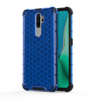 Case OPPO A9 (2020) / OPPO A5 (2020) #เคสฝาหลังกันกระแทก Honeycomb Shock Absorber TPU + PC + Silicone Hybrid สีน้ำเงิน