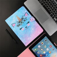 เคส Samsung Galaxy Tab S7 FE 12.4"(T730,T736) #เคสหนัง PU+TPU พิมพ์ลายพับตั้งได้ Printed Pattern PU Leather Case ลาย Smiley Cat