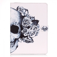 เคส Samsung Galaxy Tab S2 9.7 T810 #เคสฝาพับหนัง PU พิมพ์ลายสีสันสดใส สินค้าคุณภาพราคาเบาๆสบายกระเป๋า ลาย Flowered Skull