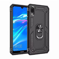 Case Huawei Y7 Pro 2019 #เคสฝาหลัง Hybrid TPU+PC มีแหวนสวมนิ้ว ( พร้อมส่ง) สีดำ
