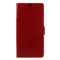 Case Xiaomi Mi 8 Pro #เคสฝาพับหนัง PU แบบกระเป๋าสตางค์ ผิวหนังม้า Crazy Horse PU Leather Wallet สีแดง