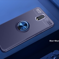 Case OnePlus 6T #เคสฝาหลัง TPU มีแหวนสวมนิ้ว Finger Ring Kickstand (Built-in แผ่นโลหะ) สีฟ้า