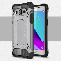 Case Samsung Galaxy J2 Prime #เคสกันกระแทกเกราะป้องกัน ไฮบริด พลาสติก+TPU สวยงามทันสมัย สีเทา