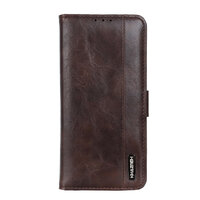 Case Huawei P30 #เคสฝาพับวัสดุหนัง PU ผิวเรียบมีสไตล์ Leather Material Simple Stylish Phone Cover สีน้ำตาล