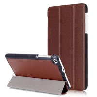 Case Huawei MediaPad T2 7.0 นิ้ว #เคสฝาพับ3พับ Plastic+PU Leather สีน้ำตาล