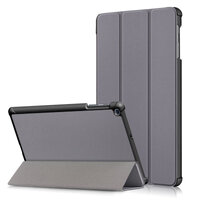 Case Samsung Galaxy TAB A 10.1 2019 SM-T510/SM-T515 #เคสฝาพับหนัง PU แบบพับ 3 พับ Tri-fold Stand Flip Leather Case สีเทา