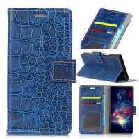 Case Asus Zenfone 4 Max ZC520KL #เคสฝาพับสไตล์กระเป๋าหนัง PU รูปแบบหนังจระเข้ รูปแบบสวยหรูทันสมัย สีน้ำเงิน