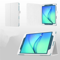 Case Samsung Galaxy Tab A 9.7นิ้ว #เคสฝาพับหนัง PU ผิวลิ้นจี่ สีขาว