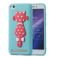 เคส Xiaomi Redmi 5A #เคสฝาหลัง TPU นิ่มรูปแมว 3D น่ารัก สีเขียวมิ้น