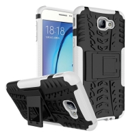 เคส Samsung Galaxy J5 Prime #เคสฝาหลังกันลื่น Cool Tyre Pattern Kickstand (PC + TPU) สวยงามทันสมัย สีขาว