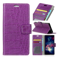 Case Asus Zenfone 4 Max ZC520KL #เคสฝาพับสไตล์กระเป๋าหนัง PU รูปแบบหนังจระเข้ รูปแบบสวยหรูทันสมัย สีม่วง