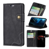 Case Samsung Galaxy A9(2018) #เคสฝาพับ S-shape Textured PU Leather Wallet สีดำ