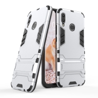 Case Huawei nova 3i #เคสฝาหลังพลาสติก ไฮบริด TPU + Kickstand สีเงิน