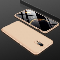 เคส OnePlus 6T #เคสฝาหลังพลาสติกแข็ง GKK Detachable All-wrapped Matte แยกชิ้นได้ สีสันสวยงามทันสมัย สีทอง