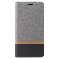 เคส Nokia 3.1 #เคสฝาพับหนัง PU ออกแบบสี Contrast ปกเสริมด้วยแผ่นเหล็กคุณภาพดีราคาเบาๆสบายกระเป๋า สีเทา