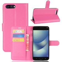 Case Asus Zenfone 4 Max Pro #เคสสไตล์กระเป๋าสตางค์หนัง PU ผิวลิ้นจี่ สีโรส